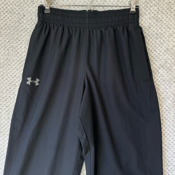 Under Armour Heat Gear Pants Women S Black Wide Leg Track Zip Boot Lined Pockets - Picture 3 of 14